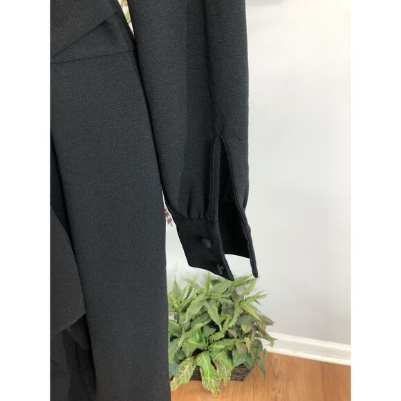 Eva Mendes Overall Jumpsuit Size 2 Long Sleeve Black Y2K Fairy Core Barbiecore - Picture 6 of 12